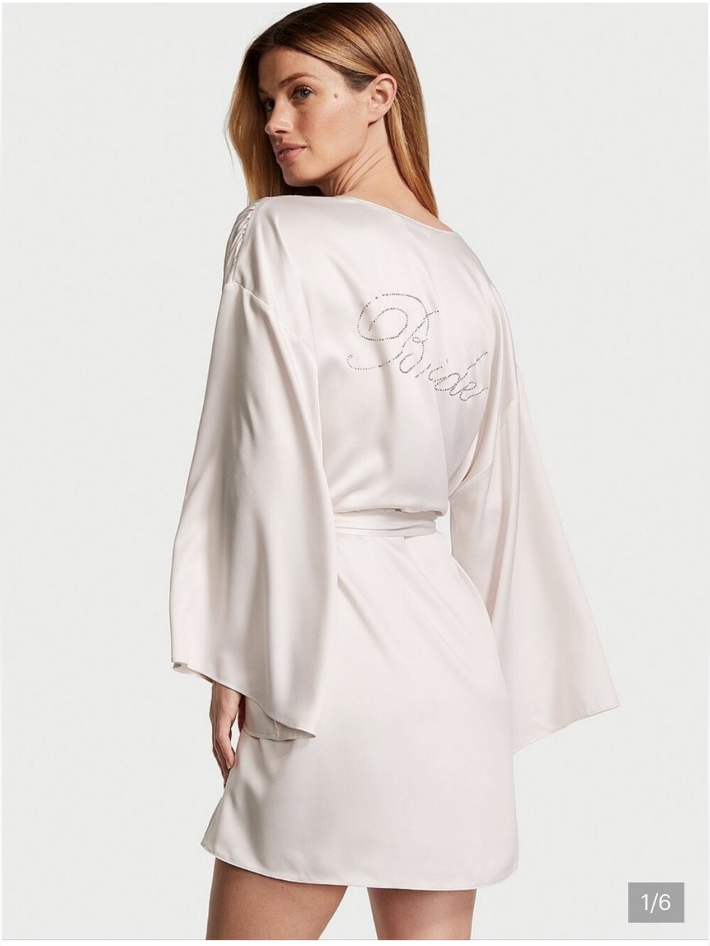 Bride Robe Victoria’s Secret I Do White Silver Crystal Bling Sparkles Honeymoon